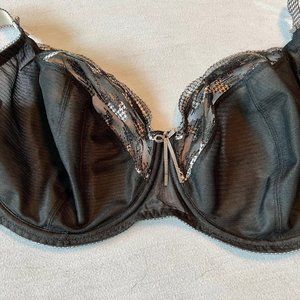 Freya Bra (34J)- Black/Plaid/Glitter